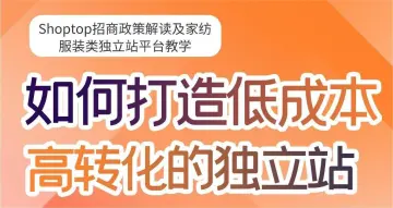 如何打造低成本高转化的独立站——shoptop招商政策解读及家纺服装类独立站平台教学
