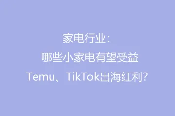 家电行业：哪些小家电有望受益temu、tiktok出海红利？